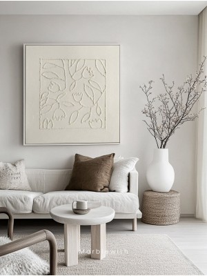 Beige Floral Botanical Relief Wall Art Beige Floral Botanical Relief Wall Art