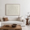 Beige Floral Botanical Relief Wall Art