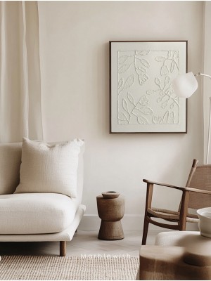Beige Floral Botanical Relief Wall Art 02 Beige Floral Botanical Relief Wall Art 02