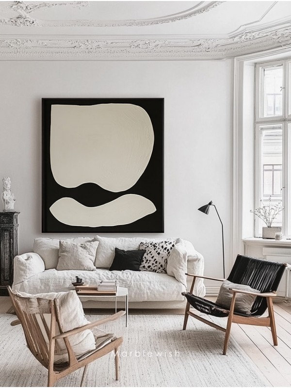 Black and Beige Shapes Wall Art Black and Beige Shapes Wall Art