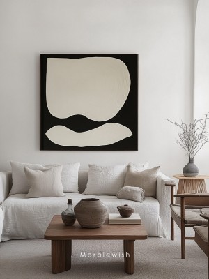 Black and Beige Shapes Wall Art Black and Beige Shapes Wall Art