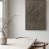 Dark Brown 3D Botanical Relief Wall Art