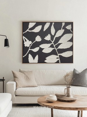 Black and Beige Floral Botanical Wall Art Black and Beige Floral Botanical Wall Art