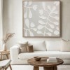 Beige and White Floral Botanical Wall Art