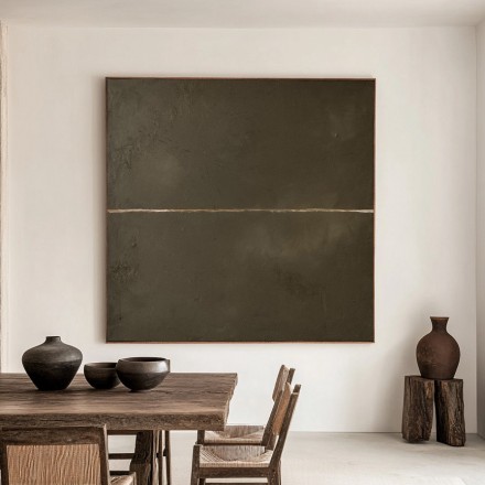 Dark Green Abstract Oil Painting