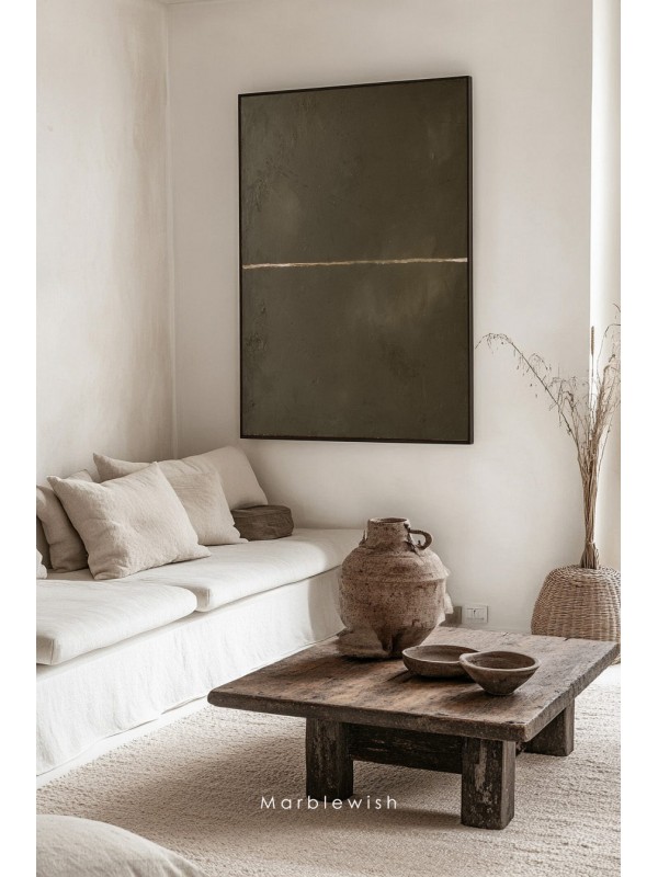 Dark Green Abstract Oil Painting