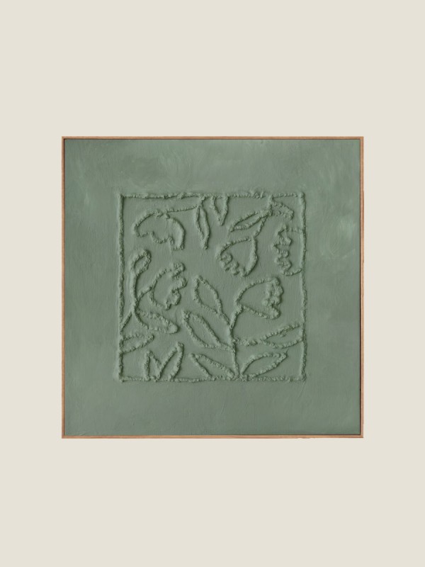 Sage Green Botanical Relief Wall Art