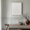 White 3D Botanical Relief Wall Art