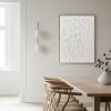 White 3D Botanical Relief Wall Art