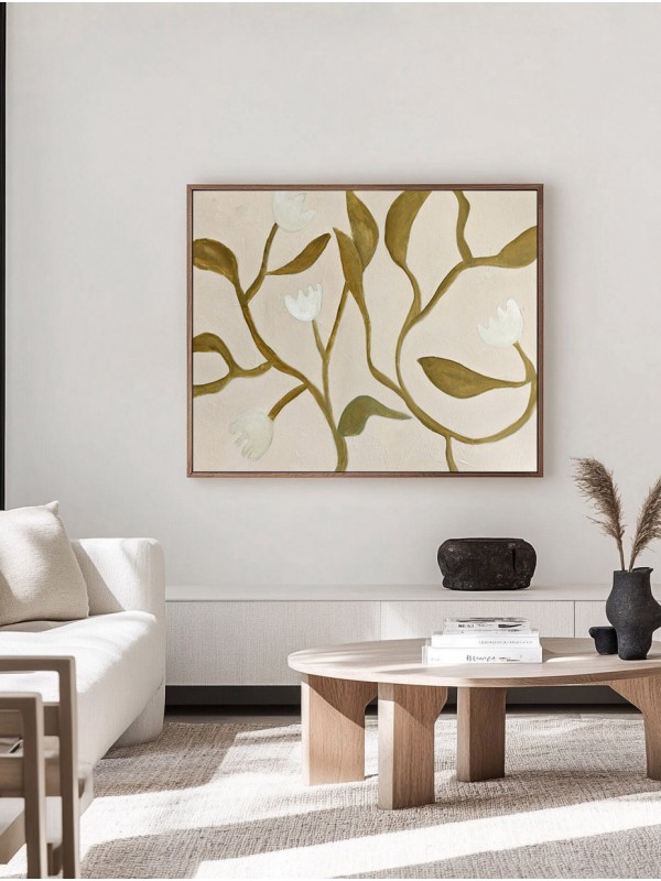 Beige Botanical Abstract Wall Art