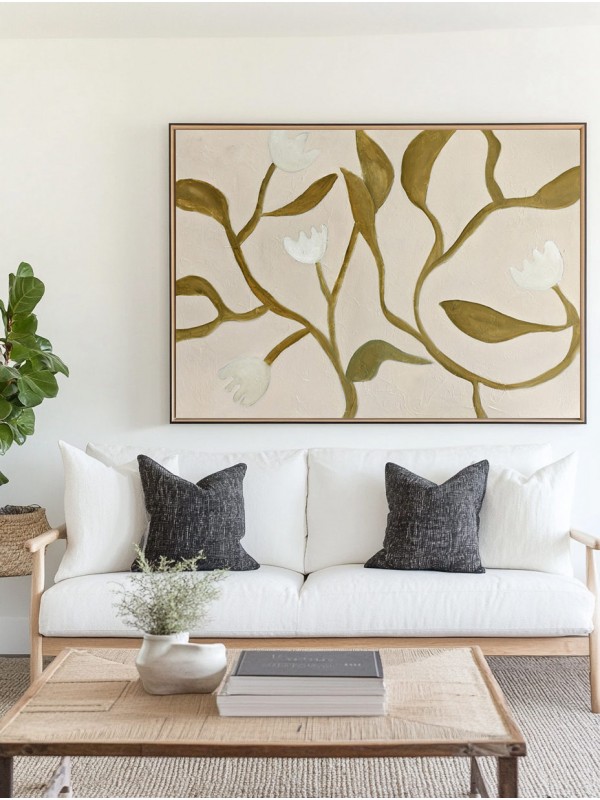 Beige Botanical Abstract Wall Art