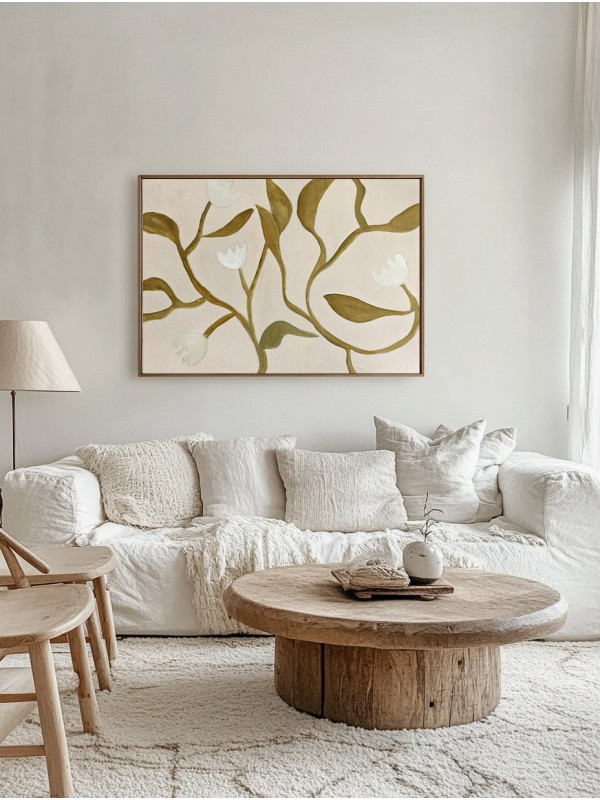 Beige Botanical Abstract Wall Art