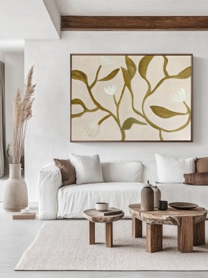 Beige Botanical Abstract Wall Art