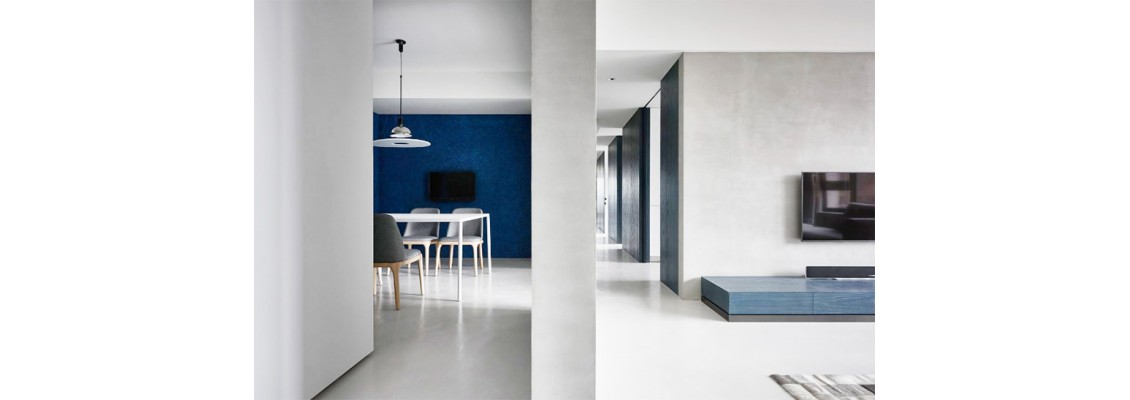 The original taste of cement! Tranquil gray creates a modern and refined apartment