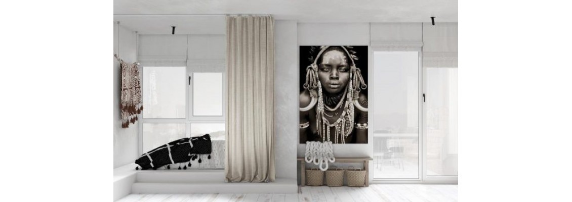 Monochrome decoration design in tribal style 1