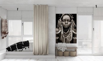 Monochrome decoration design in tribal style 1