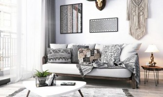 Monochrome decoration design in tribal style 2