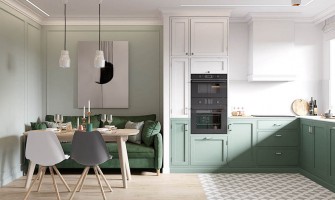 Calm and soft tones exude elegant and refined Nordic style apartment design