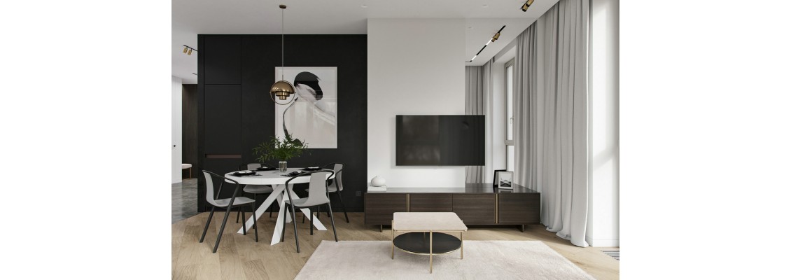 Exquisite 80-flat apartment design in black and white style