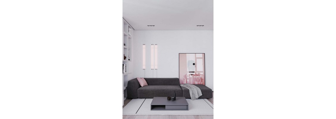 Personalized residential decoration design with pink and gray
