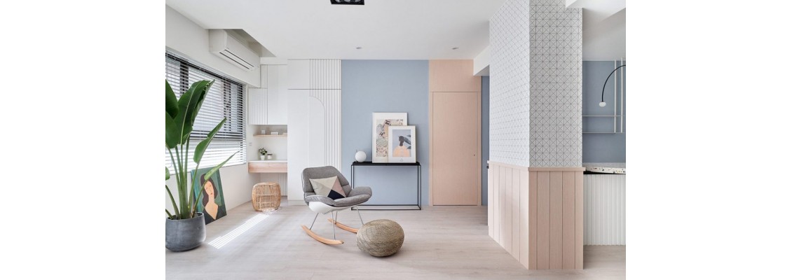 Sweet and calm pink + blue! Fresh apartment design