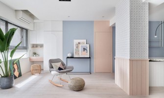 Sweet and calm pink + blue! Fresh apartment design
