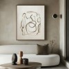 White and Brown Brushstrokes Abstract Wall Art