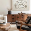 White and Brown Brushstrokes Abstract Wall Art