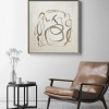 White and Brown Brushstrokes Abstract Wall Art