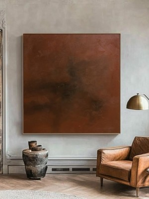 Red Misty Abstract Wall Art