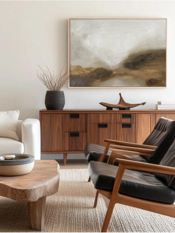 Brown Scenery Textured Abstract Wall Art