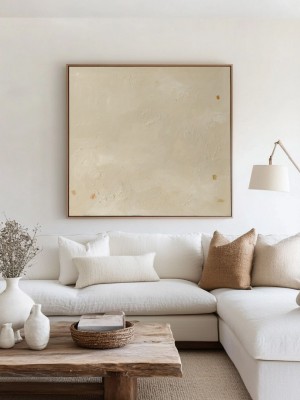 Beige Textured Cloudy Wall Art