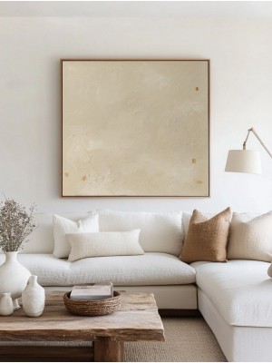 Beige Textured Cloudy Wall Art