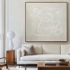 Beige and White Brushstrokes Abstract Wall Art