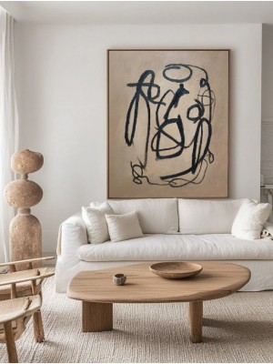 Brown and Black Brushstrokes Abstract Wall Art