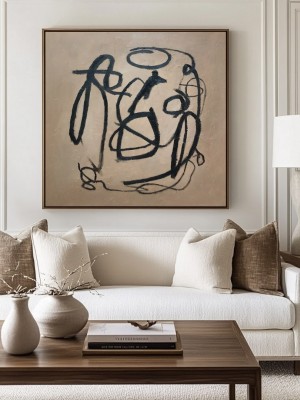 Brown and Black Brushstrokes Abstract Wall Art
